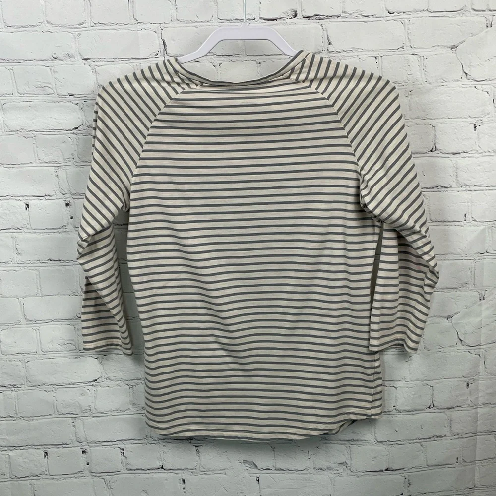 Columbia Womens T-Shirt Scoop Neck Multicolor Stripe Stretch 3/4 Sleeve Medium - Picture 8 of 9
